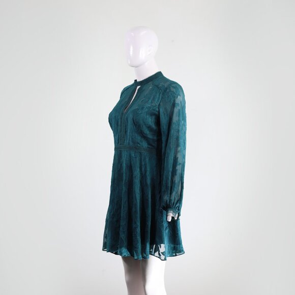 Forever New Teal Dress with Lace Accents Boho Chic - Picture 2 of 6